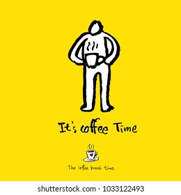 Cafe poster / Sketchy coffee illustration - vector