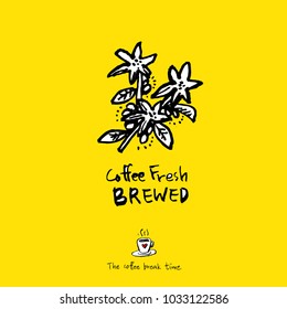 Cafe poster / Sketchy coffee illustration - vector