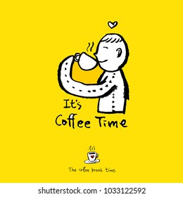 Cafe poster / Sketchy coffee illustration - vector