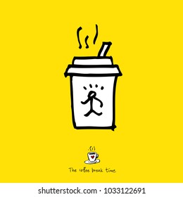 Cafe poster / Sketchy coffee illustration - vector