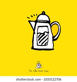 Cafe poster / Sketchy coffee illustration - vector
