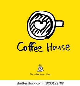 Cafe poster / Sketchy coffee illustration - vector