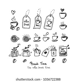 Cafe poster / Sketchy coffee illustration - vector