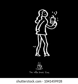 Cafe poster / Sketchy coffee illustration - vector