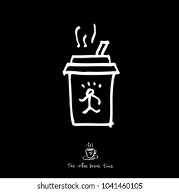 Cafe poster / Sketchy coffee illustration - vector