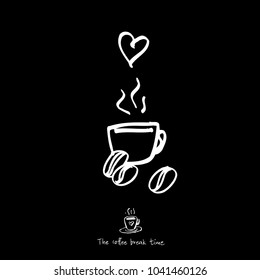 Cafe poster / Sketchy coffee illustration - vector