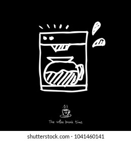 Cafe poster / Sketchy coffee illustration - vector