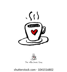 Cafe poster / Sketchy coffee illustration - vector