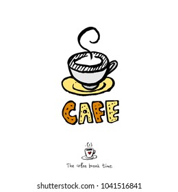 Cafe poster / Sketchy coffee illustration - vector