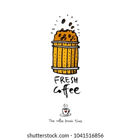 Cafe poster / Sketchy coffee illustration - vector
