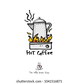 Cafe poster / Sketchy coffee illustration - vector