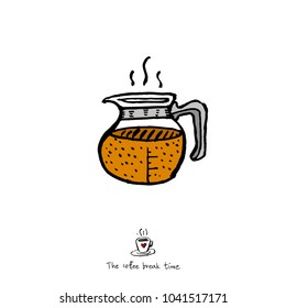 Cafe poster / Sketchy coffee illustration - vector