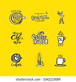 Cafe poster / Sketchy coffee illustration - vector