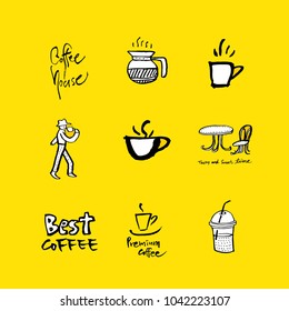 Cafe poster / Sketchy coffee illustration - vector