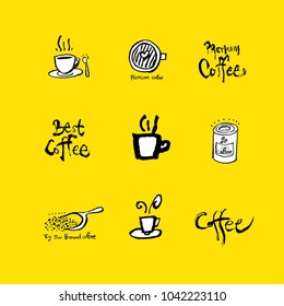 Cafe poster / Sketchy coffee illustration - vector