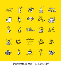 Cafe poster / Sketchy coffee illustration - vector