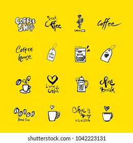 Cafe poster / Sketchy coffee illustration - vector