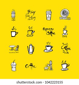 Cafe poster / Sketchy coffee illustration - vector