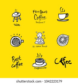 Cafe poster / Sketchy coffee illustration - vector