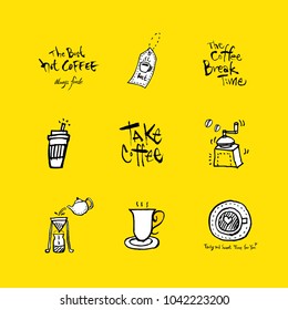 Cafe poster / Sketchy coffee illustration - vector