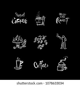 Cafe poster / Sketchy coffee illustration - vector