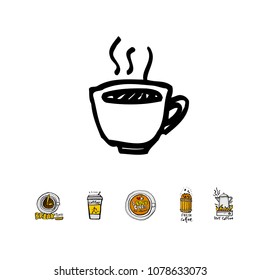 Cafe poster / Sketchy coffee illustration - vector