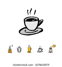 Cafe poster / Sketchy coffee illustration - vector