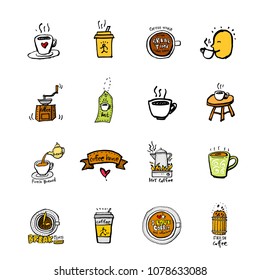 Cafe poster / Sketchy coffee illustration - vector
