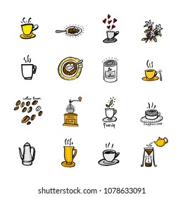 Cafe poster / Sketchy coffee illustration - vector
