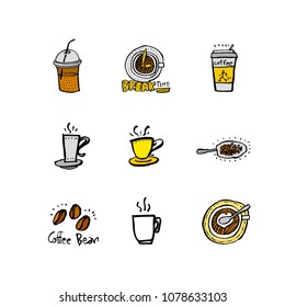 Cafe poster / Sketchy coffee illustration - vector
