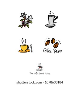 Cafe poster / Sketchy coffee illustration - vector