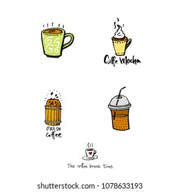Cafe poster / Sketchy coffee illustration - vector