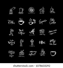Cafe poster / Sketchy coffee illustration - vector
