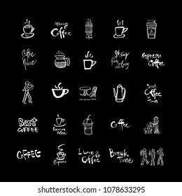 Cafe poster / Sketchy coffee illustration - vector
