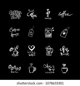 Cafe poster / Sketchy coffee illustration - vector