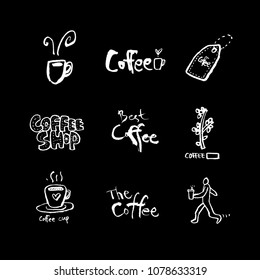 Cafe poster / Sketchy coffee illustration - vector