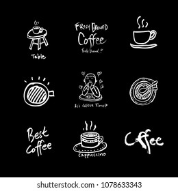 Cafe poster / Sketchy coffee illustration - vector