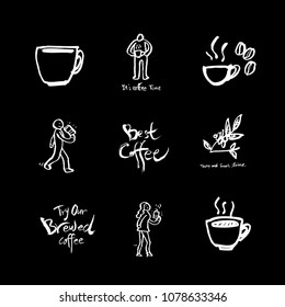 Cafe poster / Sketchy coffee illustration - vector