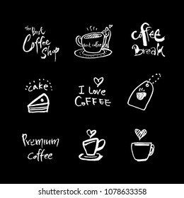 Cafe poster / Sketchy coffee illustration - vector