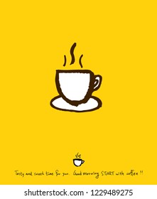 Cafe poster / Sketchy coffee illustration - vector