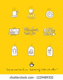 Cafe poster / Sketchy coffee illustration - vector