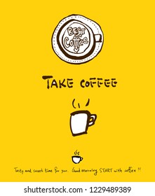 Cafe poster / Sketchy coffee illustration - vector