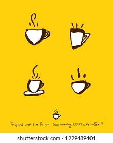 Cafe poster / Sketchy coffee illustration - vector