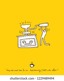 Cafe poster / Sketchy coffee illustration - vector