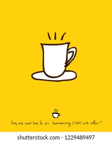 Cafe poster / Sketchy coffee illustration - vector
