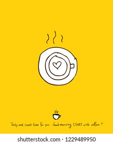 Cafe poster / Sketchy coffee illustration - vector