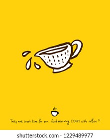 Cafe poster / Sketchy coffee illustration - vector