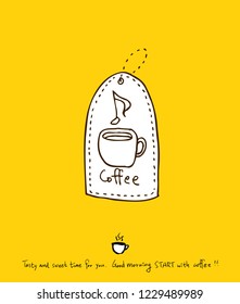 Cafe poster / Sketchy coffee illustration - vector
