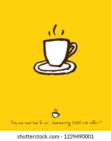 Cafe poster / Sketchy coffee illustration - vector