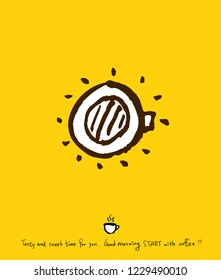 Cafe poster / Sketchy coffee illustration - vector